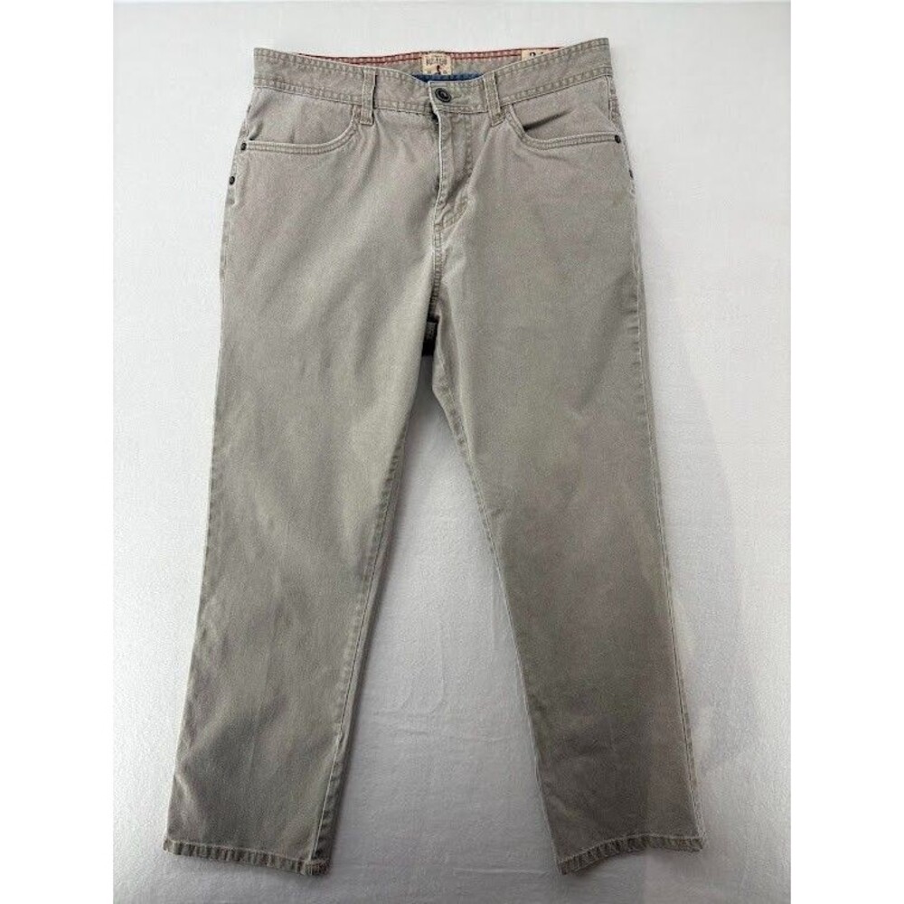 RedHead Brand Men's Size 34X30 Khaki Tan Canvas Denim Jeans Straight Leg Stretch